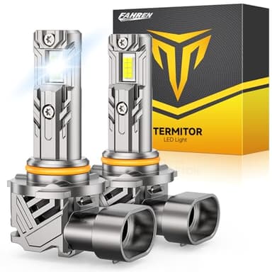FAHREN 2026 Upgraded 9012/HIR2 Bulb, 𝟖𝟎,𝟎𝟎𝟎𝐋𝐌 𝟏𝟎𝐗 Brightest 6500K 1:1 Mini Size with Cooling Fan, 9012 Gauges Light Kit Bulb, No Adapter Needed Plug And Play, Pack of 2