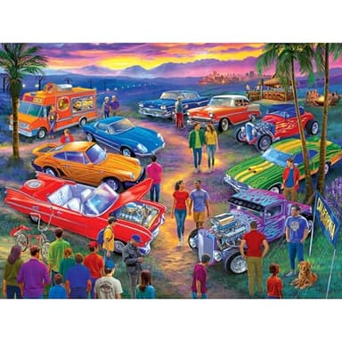 Roseart - Bigelow Illustrations - California Car Show - 500 Piece Jigsaw Puzzle for Adults