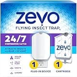 Zevo Flying Insect Trap & Cartridge - Plug in Fly Trap & Indoor Bug Catcher for Gnats, House & Fruit Flies - Mess-Free - Use in Any Room - Uses Blue & UV Light (1 Plug in Device & 1 Cartridge)