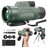 12x50 Monocular Telescope for Smartphone, HD Monoculars for Adults High Powered Compact Scope, Portable Handheld Telescope with Phone Adapter & Tripod for Hiking Bird Watching Camping, Gifts for Men