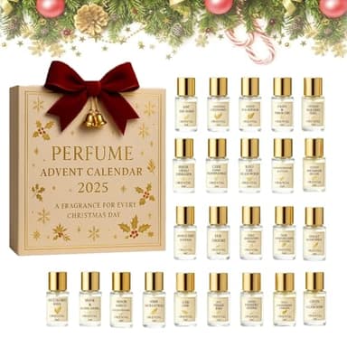 Perfume Advent Calendar 2025 – 24 Days of Premium Designer Fragrances | Luxury Holiday Countdown Gift Set with 2ml Travel-Size Perfumes | Perfect Festive Season Present (1Pc)