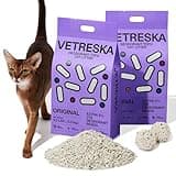 VETRESKA Tofu Cat Litter,Kitty Litter Flushable Strong Clumping Cat Litter Pellets Ultra Absorbent,Dust-Free Tofu Litter,Original(5.5lb×2bags)