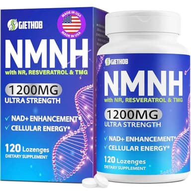Wriayrui Sublingual NMNH (Dihydronicotinamide Mononucleotide), NMN Supplement Alternative, NAD+ Levels as We Age, Anti-Aging, Energy, NAD Resveratrol Supplement with w/NR, Resveratrol & TMG 120 Count