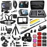 BMUUPY Accessories Kit for Gopro Hero 13 Black Accessory Bundle Waterproof Housing Case Filter Silicone Protector Lens Screen Tempered Glass Head Chest Strap Mount Set for Gopro13 HERO13