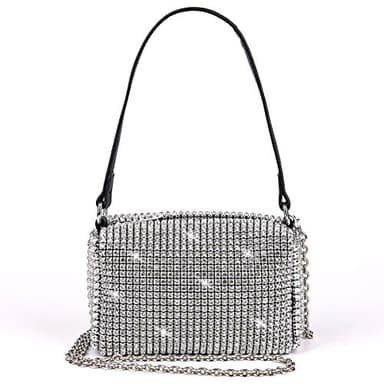 Bling Bling Crystals Evening Clutch Bag for Women Girls Sparkling Crossbody Bag Wedding Prom Party Club Purses Handbags White Diamonds
