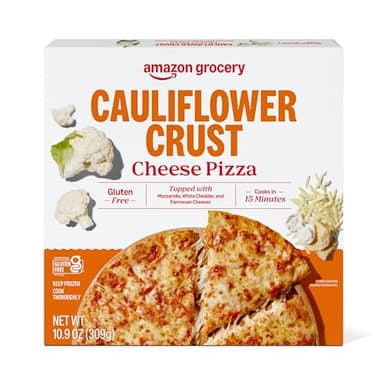 Amazon Grocery, Cauliflower Crust Cheese Pizza, 10.9 Oz, Frozen