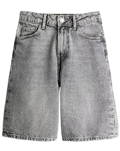 LuminBlaze Mens Baggy Jean Shorts Loose Fit Vintage Wide Leg Jorts Y2K Streetwear Hip Hop Casual Long Denim Shorts