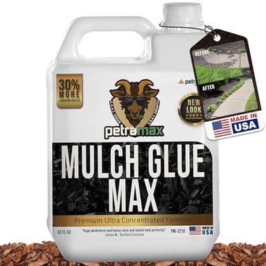 PetraMax Mulch Glue for Landscaping Rocks Max Concentrate, Non-Toxic Pea Gravel Binder, Mulch and Rock Glue for Landscaping, Landscape Rock and Gravel Stabilizer - Dries Clear Fast Dry (Max, 32oz)