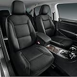 Skechers Memory Foam Leather Car Seat Covers, Air Cool Mesh Thick Seat Covers, Two Front car seat Protector, Airbag Compatible, Automotive Comfort Protection for Most Cars, Vans, Trucks, SUV (Black)