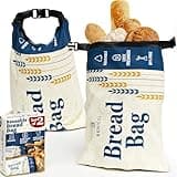 2 Pack Reusable Bread Bags - Perfect To Store Homemade Sourdough Loaf Breads - Special Double-Lock for Longer Freshness - Extra Large Food-Grade Bags - Freezer-Safe Bags for Bread Lovers