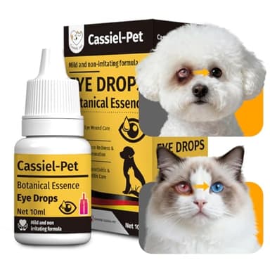 Cassiel pet Eye Drops for Eye Infection Treatment, Soothe Infection Allergy, Relieve Dry Eyes & Red Eye，Eye Cleaner and Tear Stain Remover for Dogs and Cats | 10 ml 0.33 FL OZ (1 Bottle)