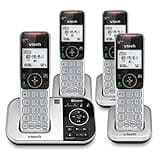VTech VS112-4 Bluetooth 4 Handset Cordless Phone for Home with Answering Machine, Call Blocking, Caller ID, Intercom and Connect to Cell