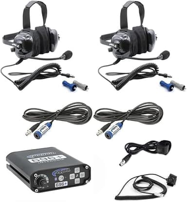 Rugged Radios Carbon Fiber Ultimate Headset for Stereo and Off Road Intercoms with Noise Cancelling Microphone and Offroad/STX Adaptors (in Car Communication Kit Behind The Head Headsets)