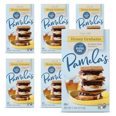 Pamela's Traditional Honey Grahams, Gluten Free, 7.5 Ounces (Pack Of 6)