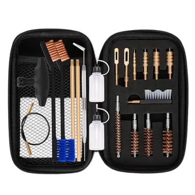 BOOSTEADY Universal Handgun Cleaning kit .22,.357,.38,9mm,.45 Caliber Pistol Cleaning Kit Bronze Brush and Brass Jag Adapter