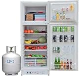 Smad Propane Refrigerator with Freezer 13.5 cu.ft RV Refrigerator for Offgrid, Cabin, Boat, RV, Camper Gas Fridge, White