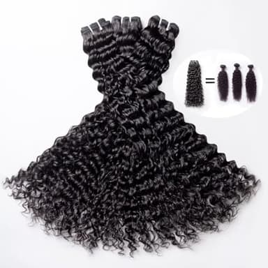 TRIIPPY Deep Wave Bundles Human Hair,Curly 3 Bundles by 100% Raw Cambodian Human Hair,Triple Lifespan Over Regular Virgin Hair Bundle,No.1 Raw Hair Brand On Amazon(16 18 20 Inches,Natural Color)