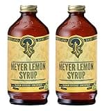 Portland Syrups Meyer Lemon Syrup - Premium Beverage Concentrate for Delicious Cocktails, Tea, Soda, Coffee Drinks, Baking, and More - 12 oz with 24 Servings (Pack of 2)