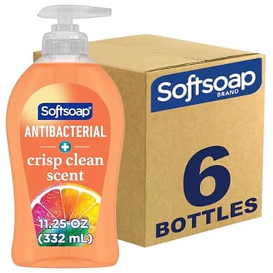 Softsoap Antibacterial Liquid Hand Soap, Crisp Clean Scent, 11.25 Ounce, 6 Pack
