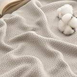 Bedsure 100% Cotton Large Blanket Oversized King for Bed 120x94 inches - Breathable Soft Cozy Herringbone Woven Blanket for Summer Spring, Couch Cover, Linen Beige