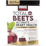 FORCE FACTOR Total Beets Ultimate Heart Health Blood Pressure Support Chews with CoQ10, Beet Root Powder, Grape Seed Extract, Blood Pressure Supplement for Circulation & Blood Flow, 60 Soft Chews