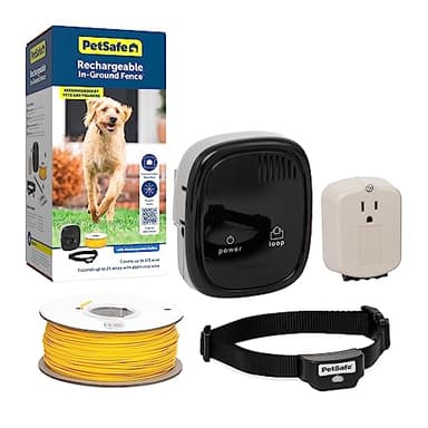 PetSafe Rechargeable In-Ground Pet Fence for Dogs and Cats Over 5lb - from The Parent Company of Invisible Fence Brand - Waterproof Collar with Tone and Static Correction Electric Collar