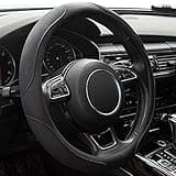 Xizopucy Car Steering Wheel Cover,14.5-15 Inch Black Universal Microfiber Leather Covers Breathable Anti-Slip Odorless Steering Wheels Accessories for Men Women