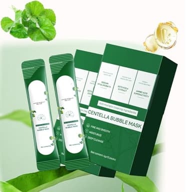 2Box Centella Foam Facial Mask, Centella Asiatica Bubble Facial Mask,Moisturizing Deep Cleansing, 10 Seconds to Foam (2Box/4g*24)