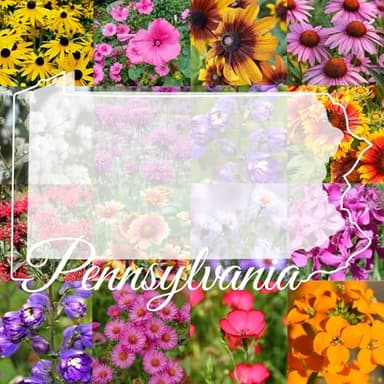 Pennsylvania Bulk Perennial Wildflower Seed Mix 1lb Covers 2,000sq-ft - Attract Pollinators, Multi-Color Blooms - Northeast US Species Plant in Spring/Fall - Earth-Friendly Packaging (1/4 Pound)