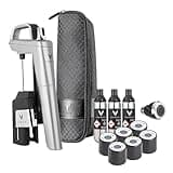 Coravin Timeless Six Plus Wine Preservation System - By-the-Glass Wine Saver - With 3 Pure Argon Gas Capsules, 6 Screw Caps & Wine Aerator - Silver