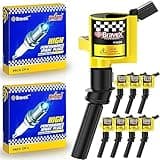 High Performance Ignition Coil Pack & Spark Plug SP479-Upgrade 15% More Energy For Ford F-150 F-250 F-350 4.6L 5.4L V8 CROWN VICTORIA EXPEDITION MUSTANG LINCOLN MERCURY Compatible &DG508 DG457 DG472