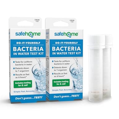 Safe Home® DIY Bacteria in Water Test Kit – Results as Fast as 6 Hours – Detects 50 Different Species of Coliform Bacteria – EPA Lab Certified – Made in the USA – (2 Pack)