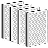 4 Pcs/ 2 Sets HEPA/Carbon Replacement Filter for NuWave OxyPure Portable Air Cleaner Purifier 47401 47402 47404 for Large Room up to 1361 Sq Ft with Double-Sided Air Intake, Part # H5P3
