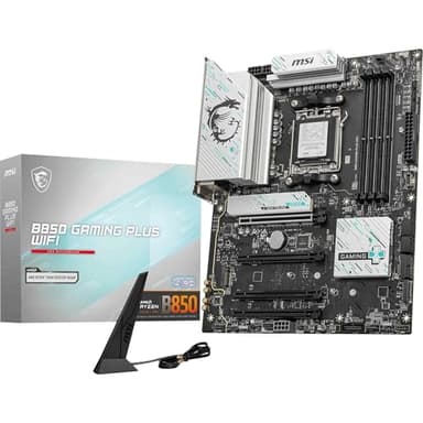MSI B850 Gaming Plus WiFi V1 Motherboard, ATX - Supports AMD Ryzen 9000/8000 / 7000 Processors, AM5 - DDR5 Memory Boost 8200+ MT/s (OC), PCIe 5.0 x16 & 4.0 x16, M.2 Gen5, Wi-Fi 7, 5G LAN