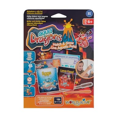 Aqua Dragons Red Volcano Refill - Aquatic Creature to Hatch and Grow - Includes Eggs, Food, Spoon, Air Bubbler, for Ages 6+