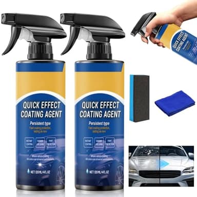 2Pcs Advanced Quick Effect Coating Agent for Car,Car Coating Spray Quick-Acting Coating Agent Spray, Car Coating Oil Film Emulsion Glass Cleaner