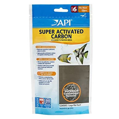 API SUPER ACTIVATED CARBON Aquarium Canister Filter Filtration Pouch 1-Count, White (729A)