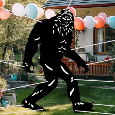 Peryiter 7.2ft Bigfoot Backdrop Outdoor Decorations Large Bigfoot Photo Backdrop Fabric Big Foot Birthday Decorations Sasquatch Gifts Photo Props for Garden Yard Display Floor Outdoor Home Decor