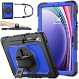 SEYMAC stock Case for Samsung Galaxy Tab S9/ S9 FE 5G Tablet Case with Screen Protector Pencil Holder [360 Rotating Hand Strap] &Stand, Drop-Proof for Galaxy Tab S9 FE 10.9''/ S9 11'', Blue1