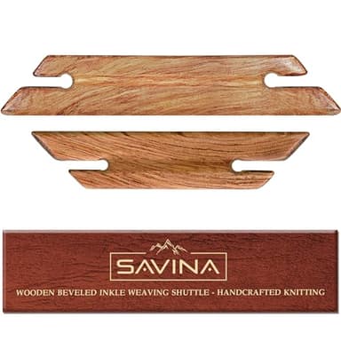 Savina Small Wooden Beveled Inkle Weaving Shuttle - Handcrafted Knitting Weaving Loom Tools Shuttle for Weaving DIY Craft Weaving Accessories