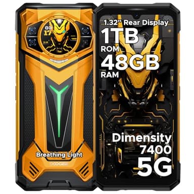 DOOGEE S200 Ultra Rugged Phone Unlocked, 5G Android 15 with 1.32" Secondary Display, 48GB+1TB Storage, 11000mAh, 66W Fast Charge, AI Quad Camera 100MP+32MP, 6.72" Rugged Smartphone Dual SIM/NFC/OTG