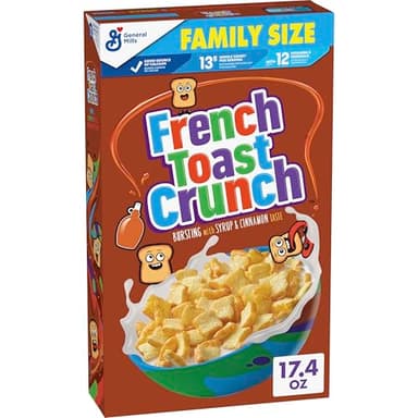 French Toast Crunch Breakfast Cereal, Syrup and Cinnamon Taste, Family Size, 17.4 oz