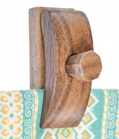 YOUSOME 4 Tapestry Hangers for Fabric Wall Hangings – Quilt Hanger for Wall for Display – Rug Hangers for Walls - Wooden Quilt Display - Set of 4 Holders for Tapestries – Dark Brown Acacia Wood