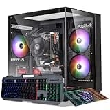 Gaming PC Desktop Computer,Intel Core i5 Desktop,Operating at A Frequency of 3.2-3.6 GHz,RX550 Graphics Card with 4GB GDDR5 Video Memory,16GB RAM, 512GB NVME SSD,WiFi 5.0,RGB Fan x4