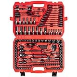 LLNDEI 160-Piece Mechanics Tool Set, Metric Socket Set 1/2 1/4 3/8 inch Drive Professional Tool Kit, CR-V Deep & Shallow Kit with Quick Release Ratchet
