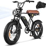CYCROWN CycRun Electric Bike for Adults 750W Motor with 374.4WH Battery, 20MPH 55Miles Moped Style Ebike for Adults, 20" Fat Tire Commuting Off Road Mountain Ebike with Hydraulic Suspension, UL2849