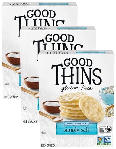 Good Thins Simply Salt Rice Snacks Gluten Free Crackers, 3.5 oz (Pack of 3)