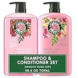 Herbal Essences Shampoo & Conditioner Set, Smooth Collection, Paraben-Free, Color-Safe, with Rose Hips & Vitamin E, 29.2 Fl Oz Each, 2-Pack