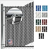 Fence Source Double-Double Bottom Locking Privacy Fence Slat (9 Colors) Double Wall Reinforced with Double Legs Inside - Available for 4’, 5’, 6’, 7’ and 8’ Chain Link Fence (4 ft, Black)