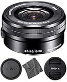 Sony SELP1650 16-50mm OSS Lens: Sony E PZ 16-50mm f/3.5-5.6 OSS Lens (Black) + Pro Starter Bundle Kit Combo - International Version (1 Year Warranty)